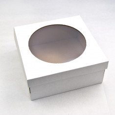 Коробка 250*250*110 для торта и чизкейка с окном Гофрокартон