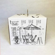 Коробка для торта и чизкейка Бабочка 250*250*200 с принтом