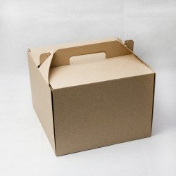 Коробка для торту або чизкейку 255*255*185 Бура
