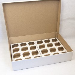 Коробка для 24 капкейків, кексів та мафінів 475*321*90 гофрокартон Біла