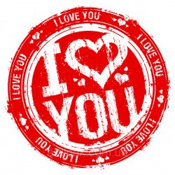 Наклейка "I LOVE YOU" 40мм 54шт на листі