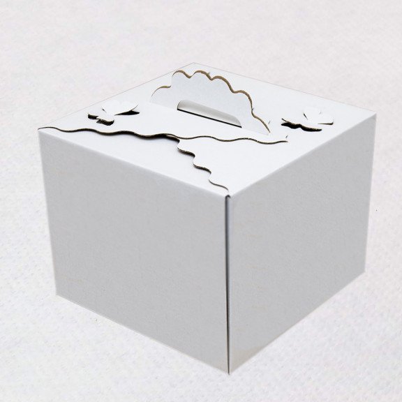фото Коробка для торту Метелик 250*250*200 Біла