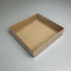 Коробка для пряників і печива з прозорою кришкою Крафт 150*150*30 