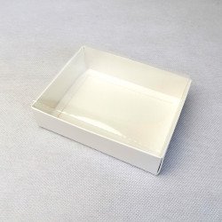 Коробка для цукерок та сувенірів 120*95*35 з прозорою кришкою Біла