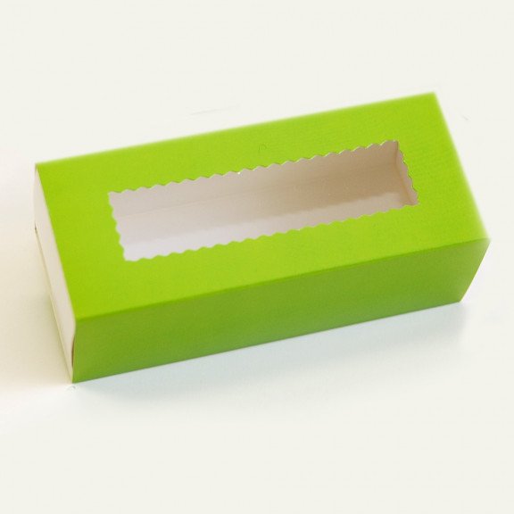 фото Коробка з прозорим вікном типу "пенал" 141*59*49 Зелена