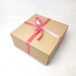 Коробка 250*250*100 для торта, чизкейка Ретро бурая