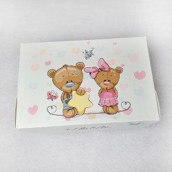Коробка-контейнер для десертів і капкейків 180*120*80 Ведмедики