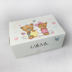 Коробка-контейнер для десертів і капкейків 180*120*80 Ведмедики