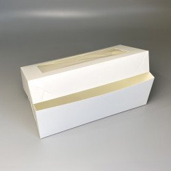 Коробка для рулетів та штоленів 330*150*110 Біла з вікном
