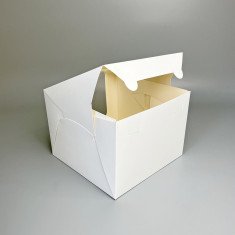 Коробка 200*200*150 для торта или пирога с окном Белая