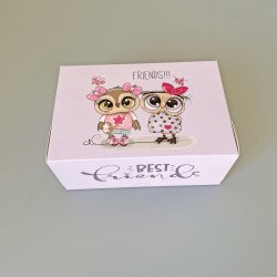 Коробка-контейнер для десертів і капкейків 180*120*80 Подружки