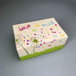 Коробка-контейнер для десертів і капкейків 180*120*80 Щастя аж до неба