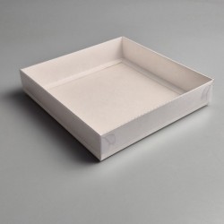 Коробка 150*150*30 для пряників та печива з прозорою кришкою Біла