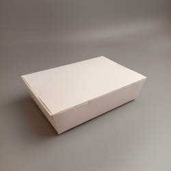 Ланч-бокс картонний Білий з ламінацією  200*140*50 мм (1200 мл)