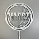 фото Топпер "HAPPY BIRTHDAY" з ДВП, сріблястий