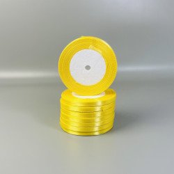 Стрічка атласна Жовта, 0,6 см, 23 метра