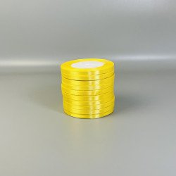 Стрічка атласна Жовта, 0,6 см, 23 метра