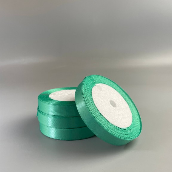 фото Стрічка атласна Зелена, 1,2 см, 23 метра