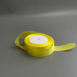 Стрічка атласна Жовта, 2,5 см, 23 метра
