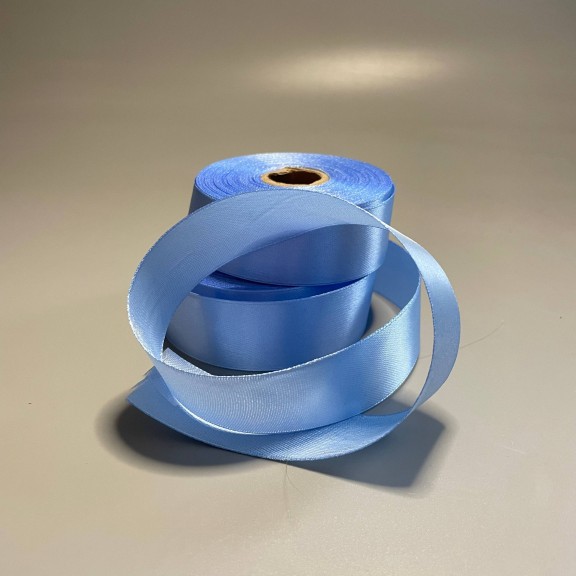фото Стрічка атласна Блакитна, 2,5 см, 32 метра