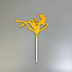 Топпер Дівчина в бокалі з ДВП, золото