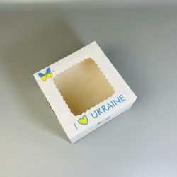 Коробка для  десертів та зефіру/ бенто-торт  з вікном 170*170*90  Україна