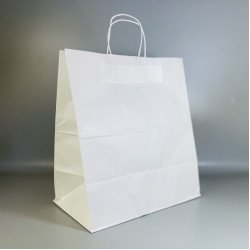 Паперовий пакет Білий, з крученими ручками 380*350*200