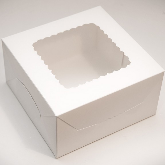 фото Коробка для зефіру та десертів з вікном 140*140*70 Біла