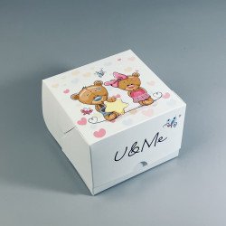 Коробка для порційних десертів 110*110*80 Ведмедики/ ланч-бокс універсальний