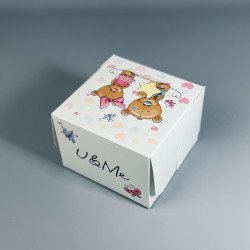 Коробка для порційних десертів 110*110*80 Ведмедики/ ланч-бокс універсальний