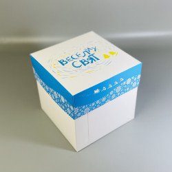 Коробка для бенто-торту або подарункова 160*160*160 Новорічна Коробка для бенто-торту або подарункова 160*160*160 Новорічна