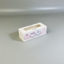 Коробка для макаронс та Hand Made з вікном розмальовка Sweet Life  141*59*50
