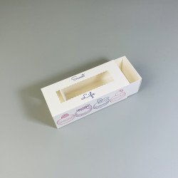 Коробка для макаронс та Hand Made з вікном розмальовка Sweet Life  141*59*50