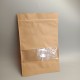 фото Дой-пак крафт з вікном 210*380 (дно 55*55), зіп-замок, з внутрішньою ламінацією