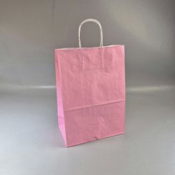 Паперовий пакет Світло-рожевий, з крученими ручками 330*250*150 100г/м