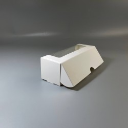 Картонна коробка для макаронс з віконцем 200*60*60 Біла