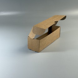 Картонная коробка для макаронс с окошком 200*60*60 Крафт