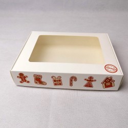 Коробка 192*148*40 для печенья и пряников с прозрачным окном Имбирное печенье