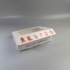 Коробка 192*148*40 для печива і пряників з прозорим вікном Імбирне печиво