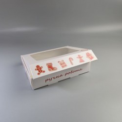 Коробка 192*148*40 для печенья и пряников с прозрачным окном Имбирное печенье