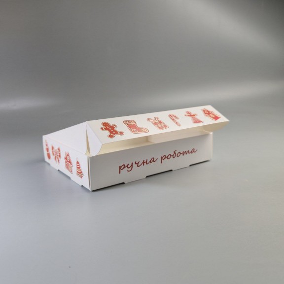 фото Коробка 192*148*40 для печива і пряників з прозорим вікном Імбирне печиво