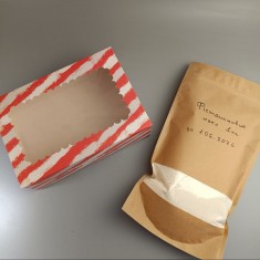 Набір суміш для випічки + коробка 255*180*90 для 6 кексів з вікном червона