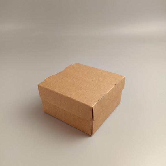 фото Коробка для суші та ролів 100*100*50 мм Крафт з внутрішньою ламінацією