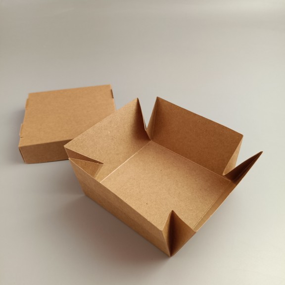 фото Коробка для суші та ролів 100*100*50 мм Крафт з внутрішньою ламінацією