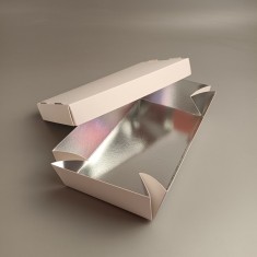 Коробка для суші Біла з металізованою ламінацією 200*150*50 мм