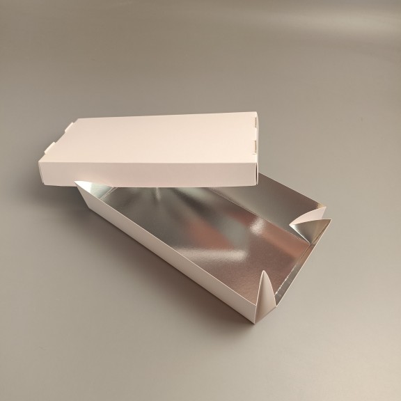 фото Коробка для суші Біла з металізованою ламінацією 200*150*50 мм