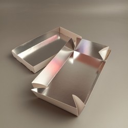 Коробка для суши белая, с металлизированной ламинацией 200*100*50 мм