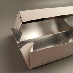 Коробка для суши белая, с металлизированной ламинацией 200*100*50 мм