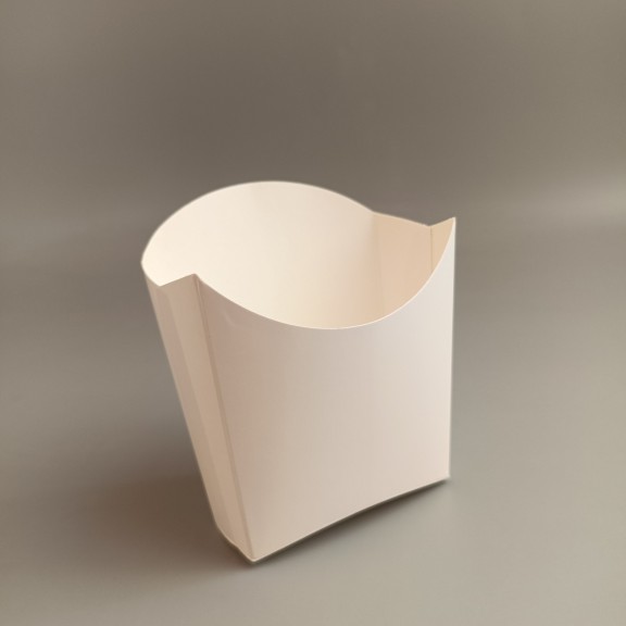 фото Упаковка для картоплі фрі біла 100*100*50 мм