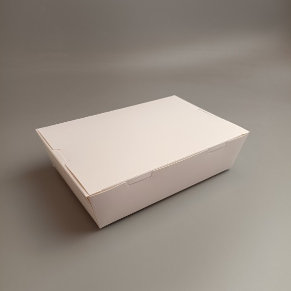 фото Ланч-бокс картонний Білий з ламінацією 170*115*45 мм (750 мл)